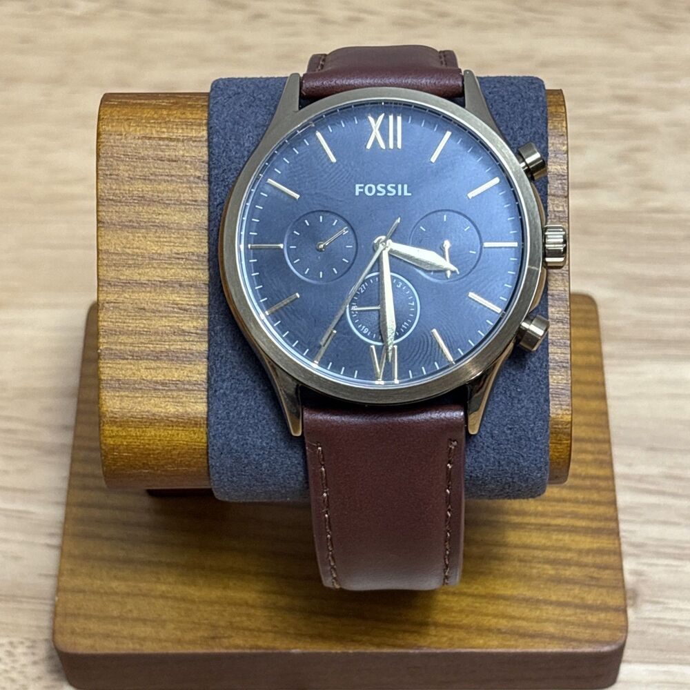 FOSSIL Fenmore Multi-Function Quartz Black Dial Brown Leather Men's Watch BQ2404